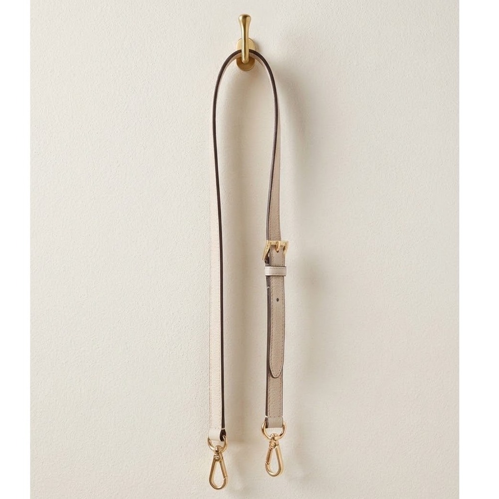 Michael Kors Saffiano Leather Adjustable Crossbody Strap Cream Gold Hardware